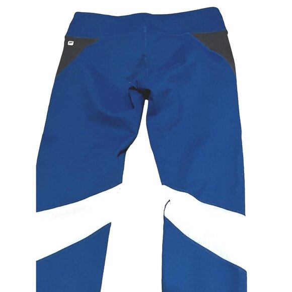 Fabletics Color Block Full Length Mesh Knee Active Leggings Sz Medium Womens Blu - Picture 16 of 16